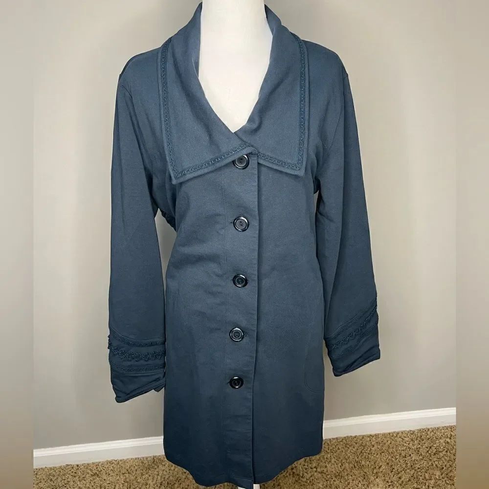 Soft Surroundings Women's Rachel Coatiagan Tallulah Embroidered Jacket Coat